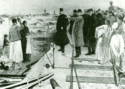Ferenc József meglátogatja az árvíz sújtotta Szegedet